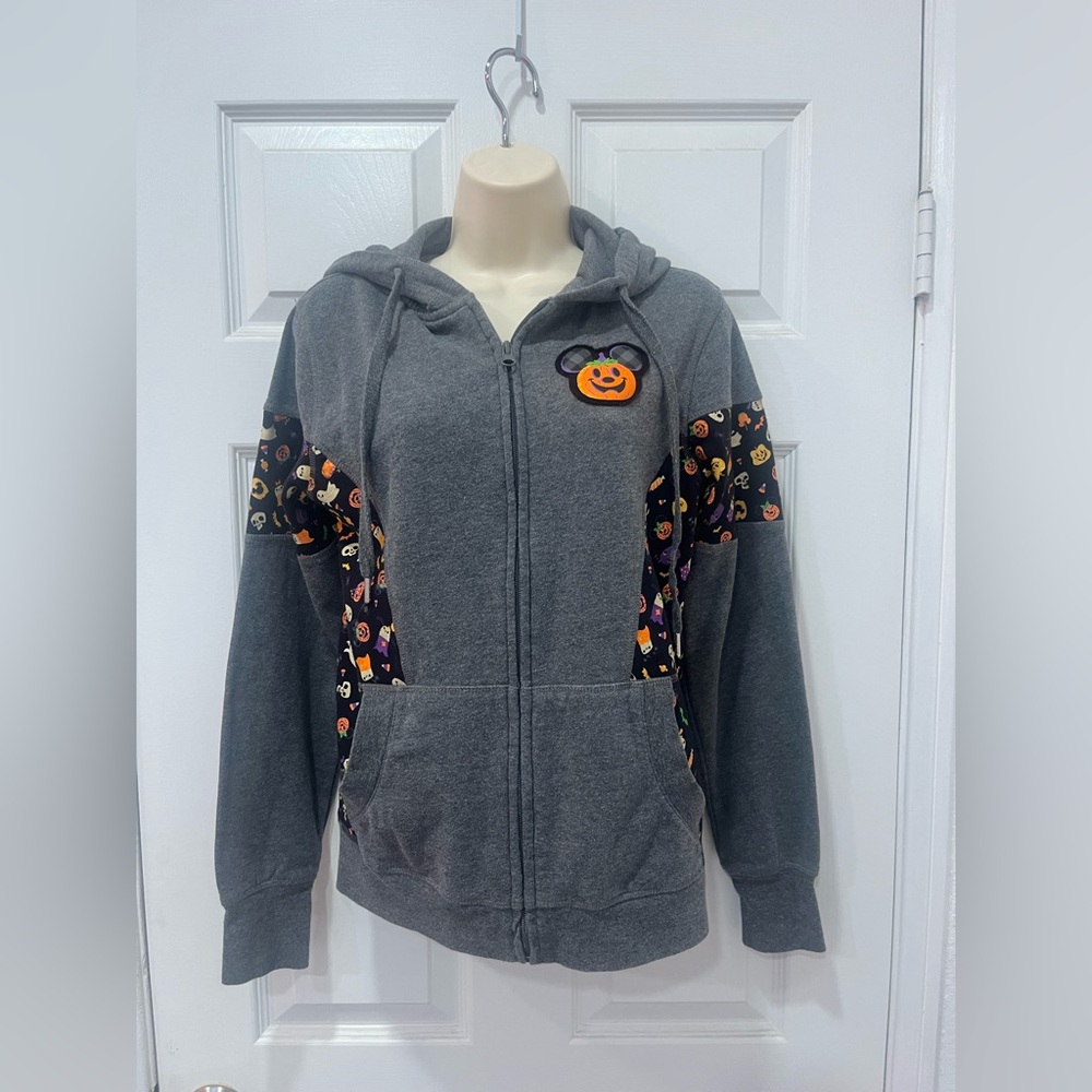 Disney Parks Mickey Minnie Mouse Pumpkin Halloween Zip Up Hoodie  - XS - EUC